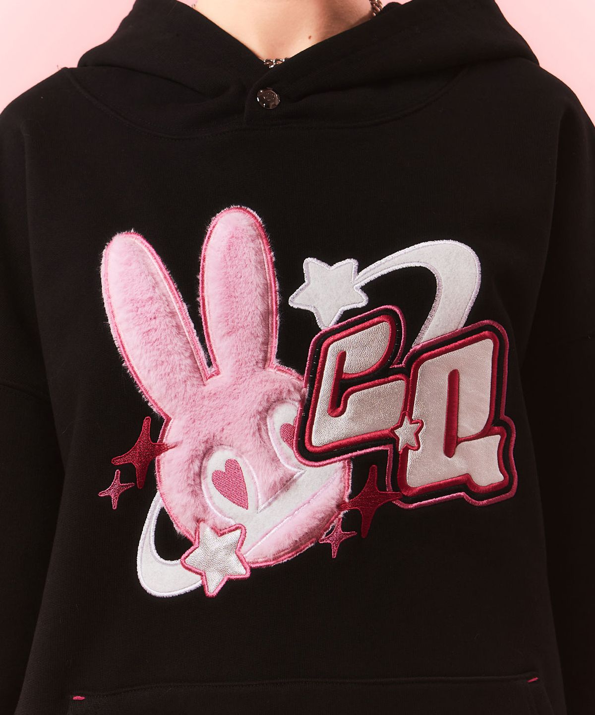 체리퀴리(CHERRYQUIRI) fur bunny planet hoody - black