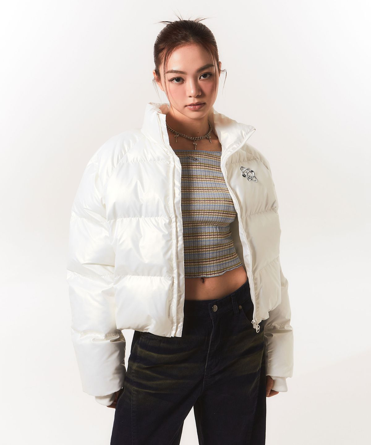 체리퀴리(CHERRYQUIRI) high beam puffer jk - pearl white