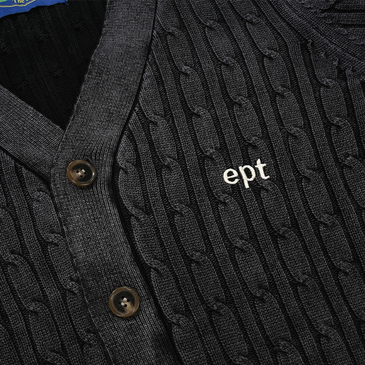 이피티(EPT) SAND WASHING KNIT CARDIGAN (BLACK)