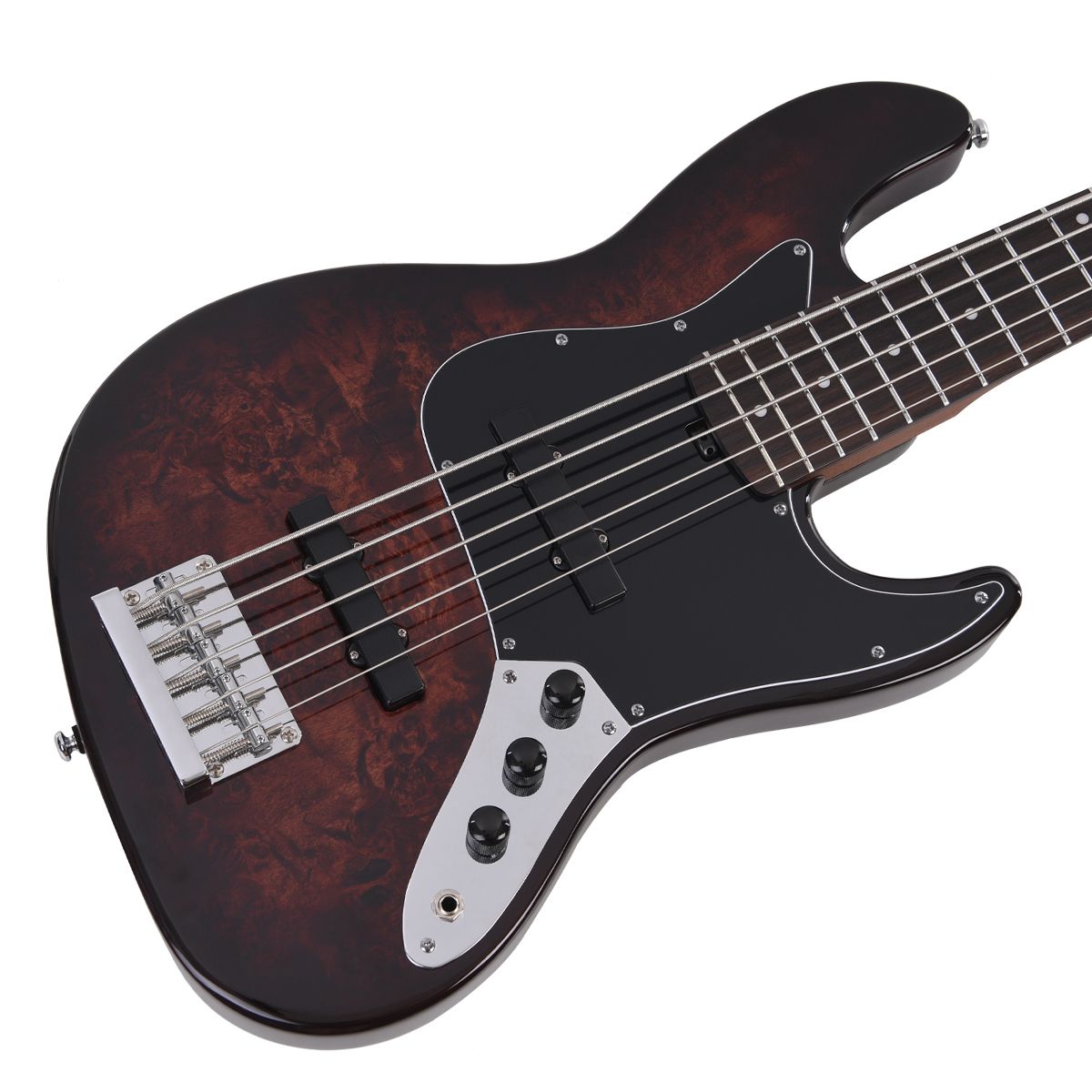 헥스기타(HEXGUITARS) B365 G/TBR 5현 베이스기타 트랜스페런트 브라운 버스트