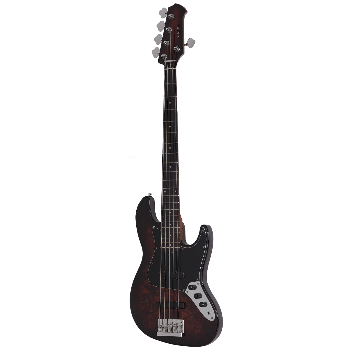 헥스기타(HEXGUITARS) B365 G/TBR 5현 베이스기타 트랜스페런트 브라운 버스트