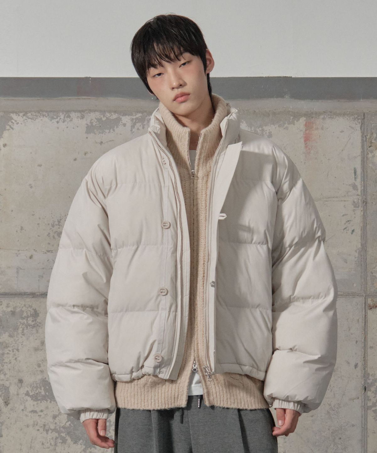 세컨모놀로그(SECONDMONO) Double Adjust Button Short Padded Jumper 6 color_SEJP005