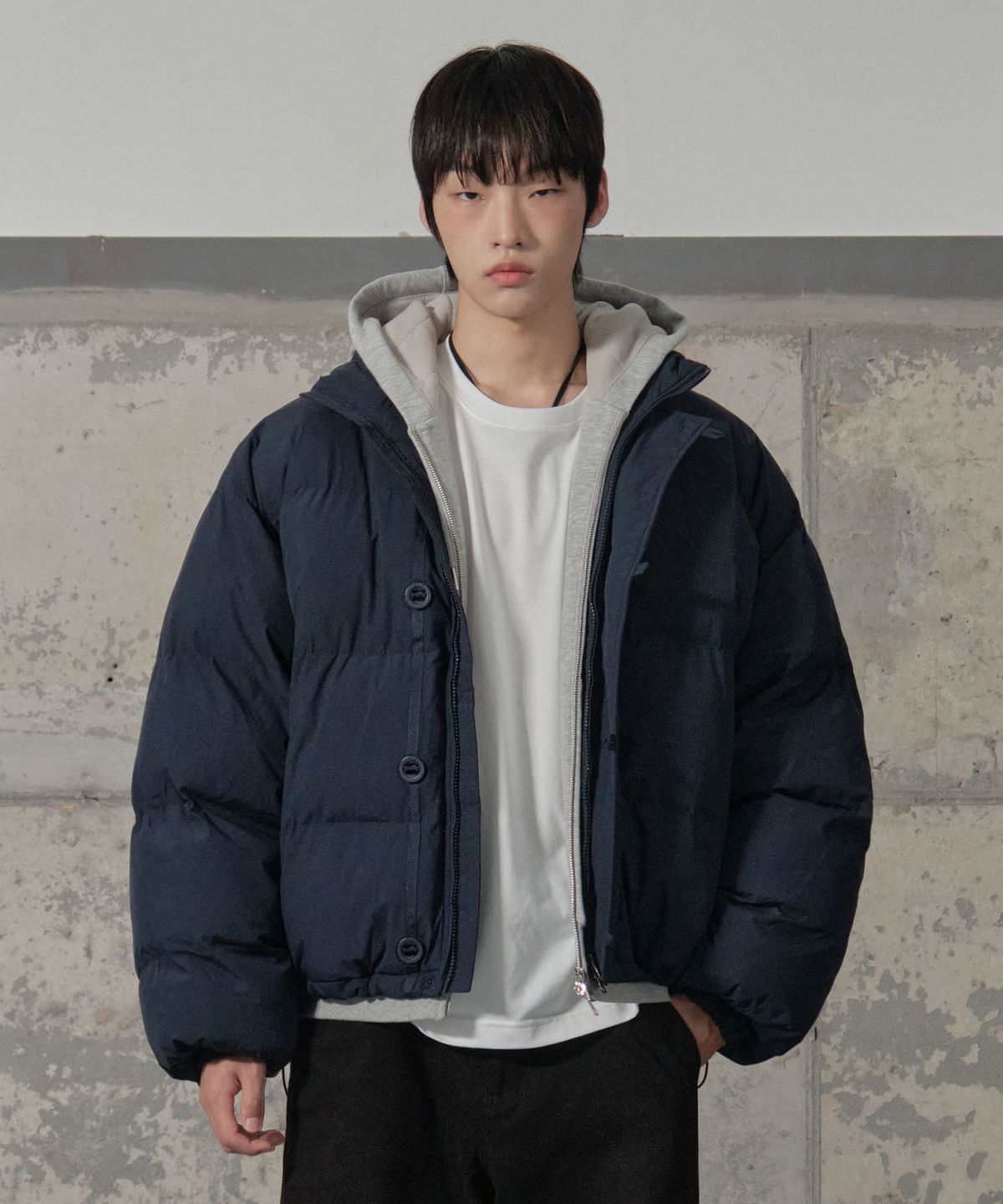 세컨모놀로그(SECONDMONO) Double Adjust Button Short Padded Jumper 6 color_SEJP005