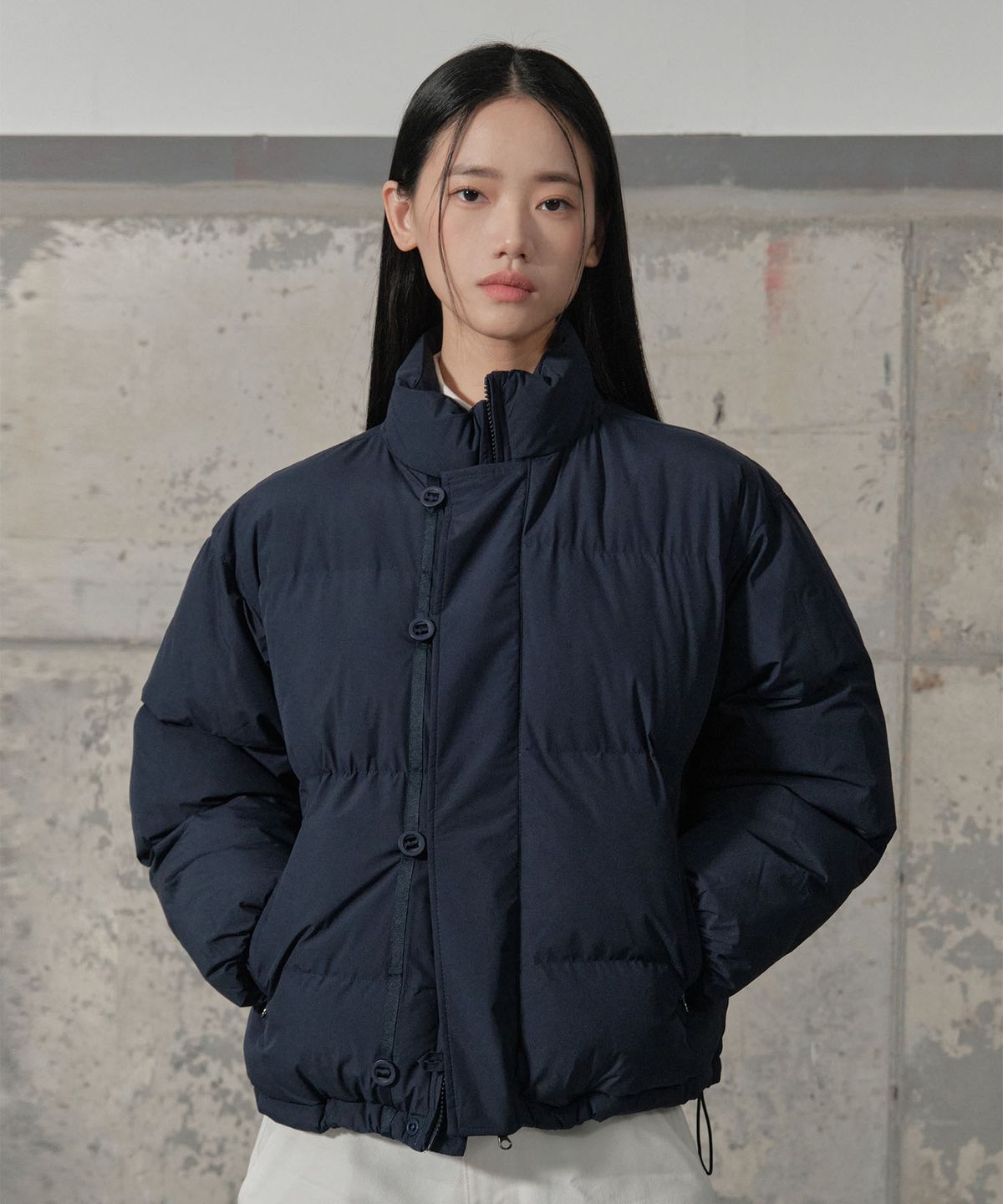 세컨모놀로그(SECONDMONO) Double Adjust Button Short Padded Jumper 6 color_SEJP005