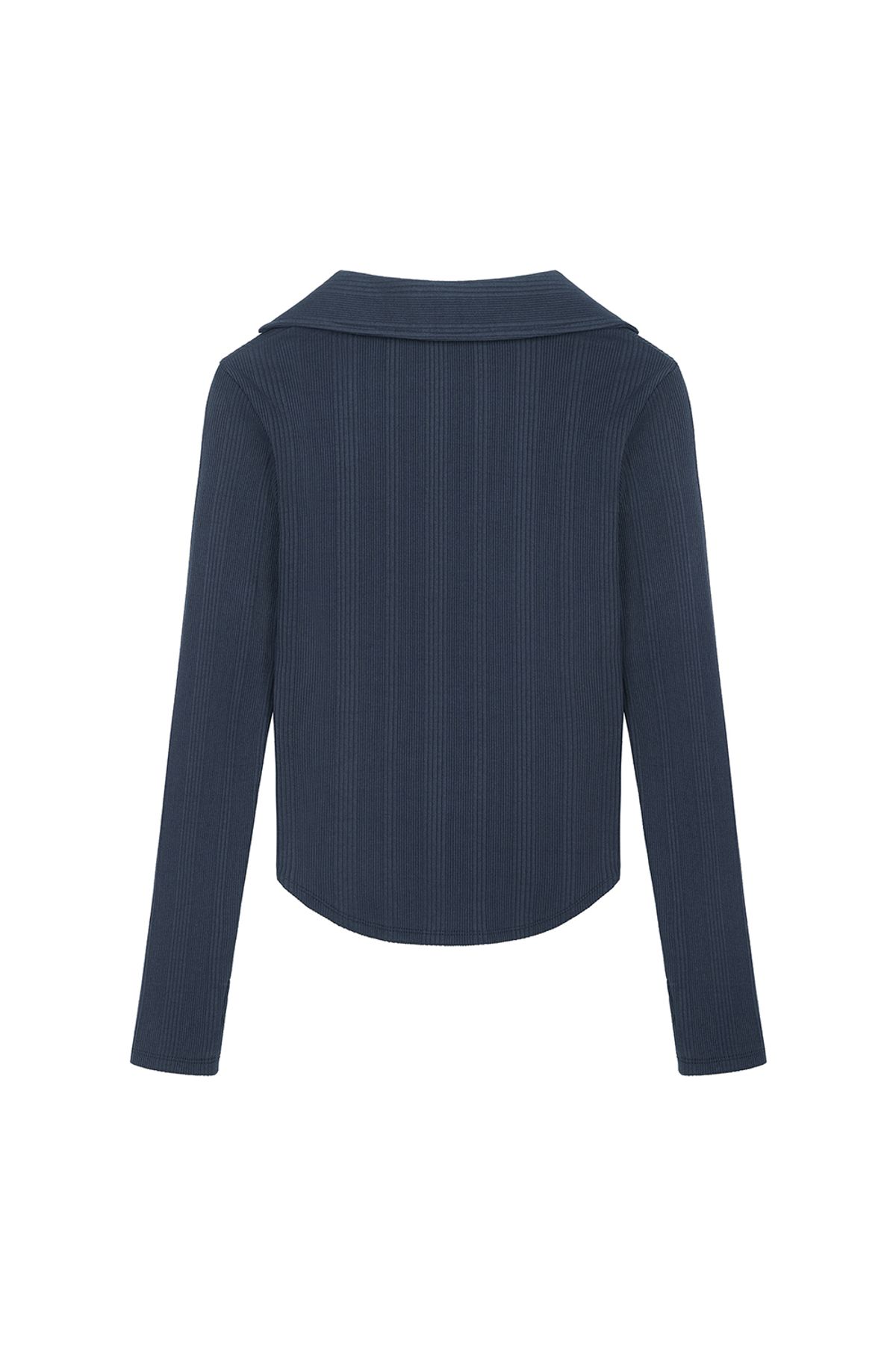 커렌트(CURRENT) 카라 U넥 롱슬리브 [네이비]