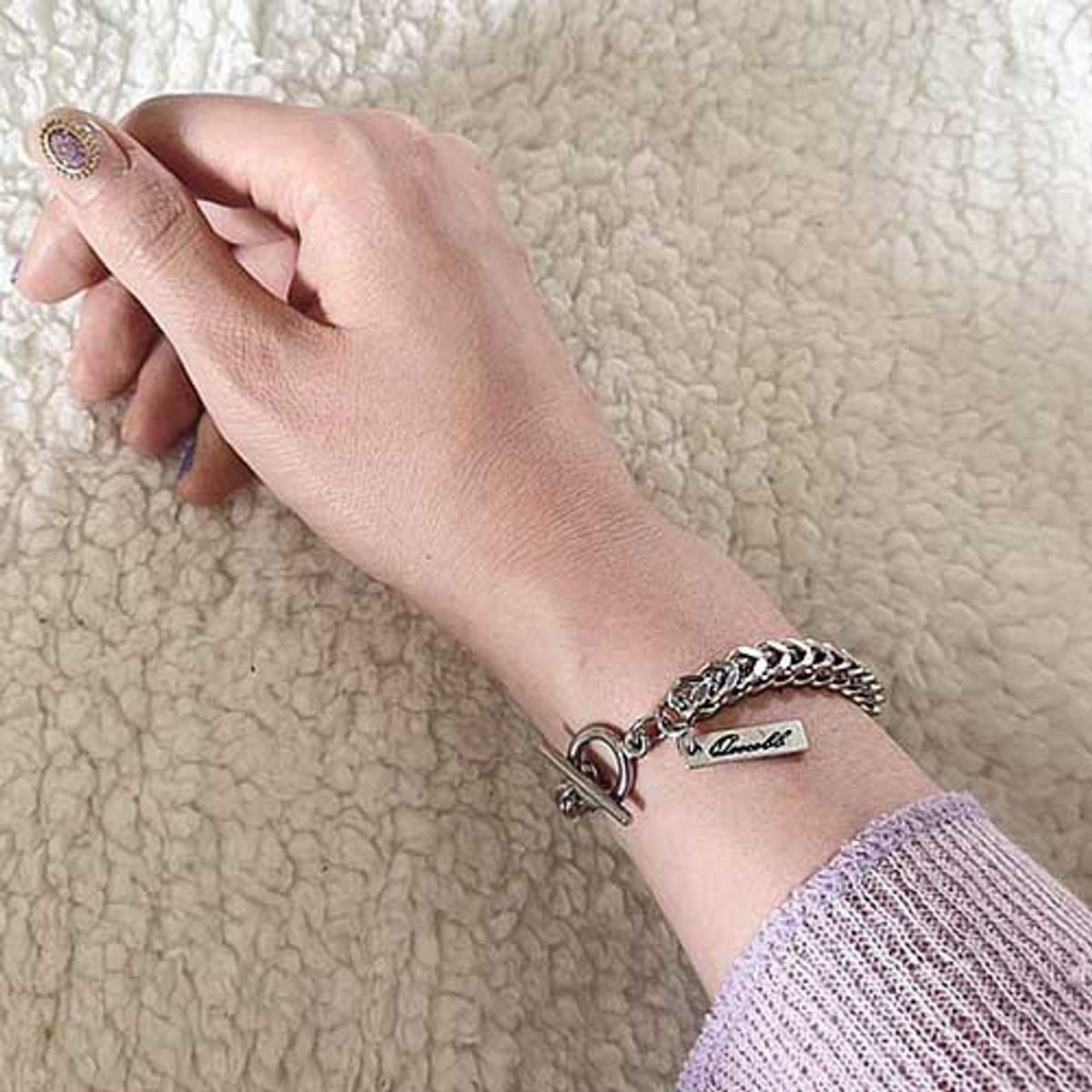 쿠콥(QOOCOBB) 러프 정방형 체인팔찌 Chain Bracelet-10