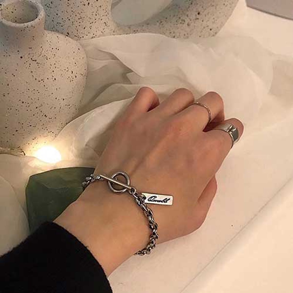 쿠콥(QOOCOBB) 심플 유니섹스 링크 체인팔찌 Chain Bracelet-13