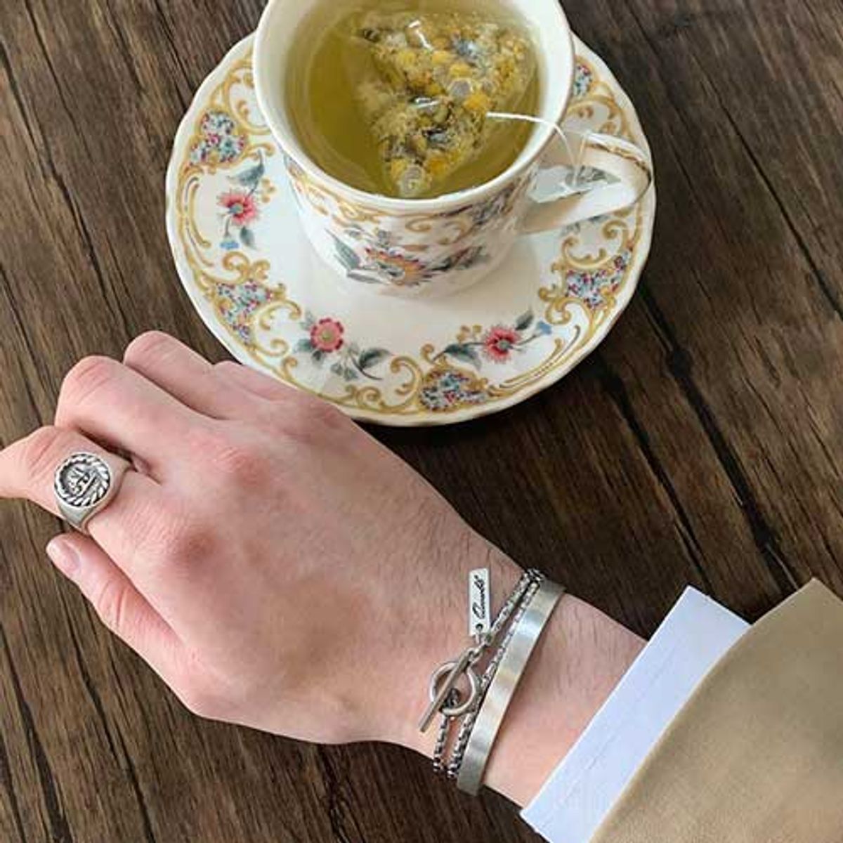 쿠콥(QOOCOBB) 미니멀 더블스트랩 체인팔찌 Chain Bracelet-17