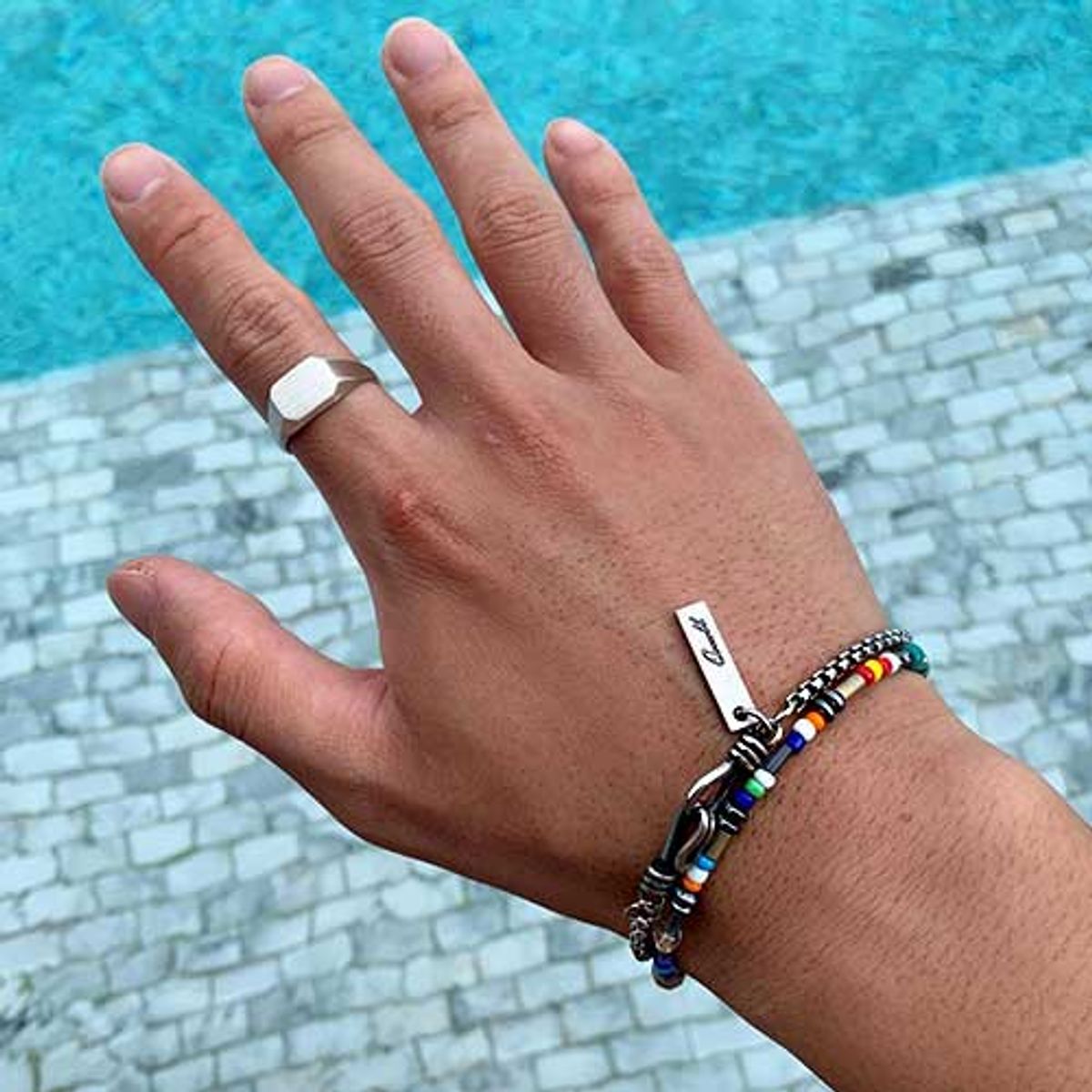 쿠콥(QOOCOBB) 빈티지 스퀘어 체인팔찌 Chain Bracelet-25