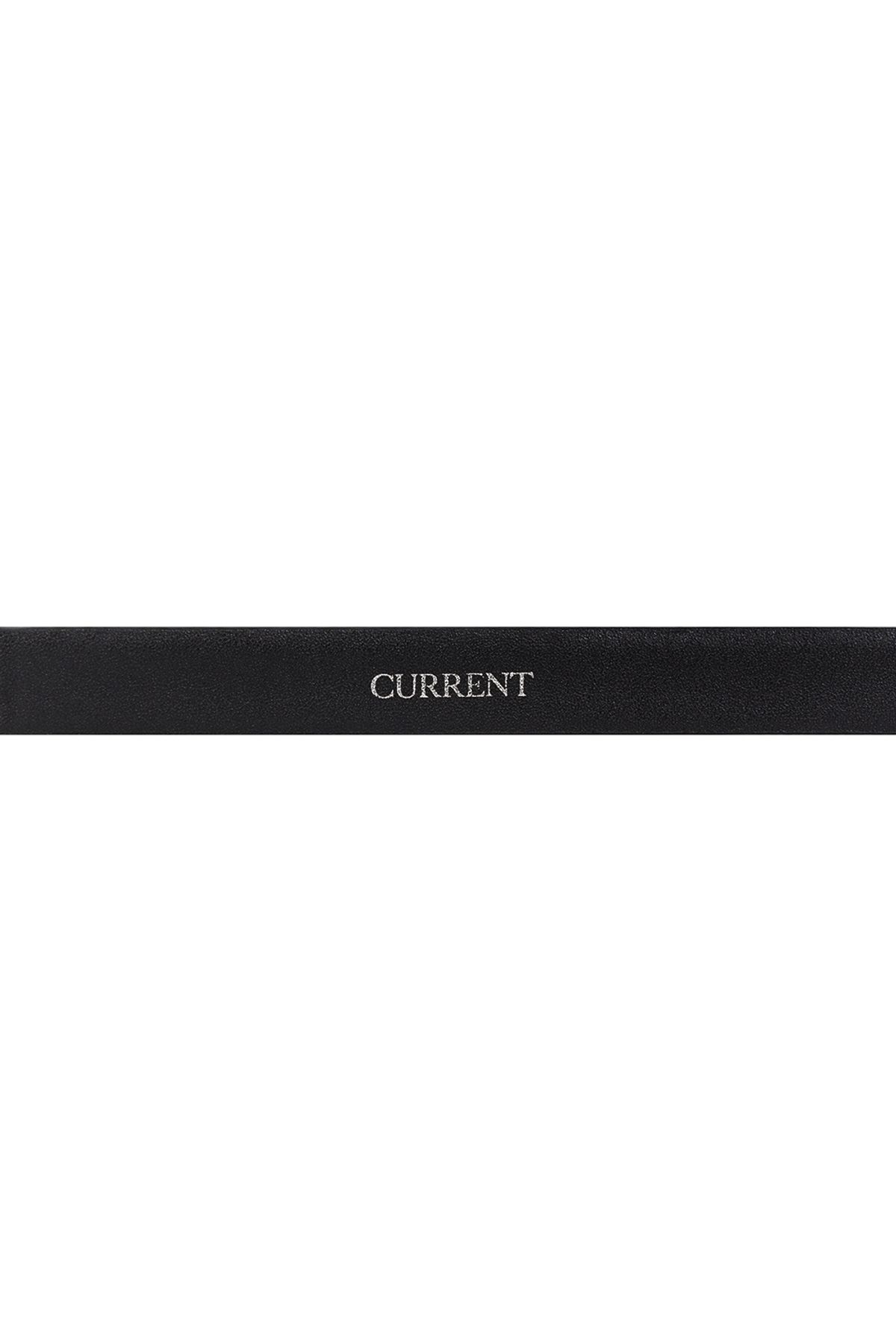 커렌트(CURRENT) 엘리 레더 슬림 벨트 [실버]