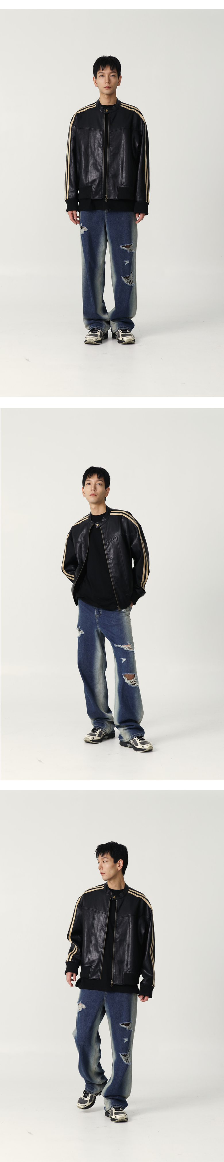 ジャケット・アウター SUPERSUB Leather Jumper musinsa MUSINSA | SUPERSUB Vintage Track Biker Leather Jumper - Brown