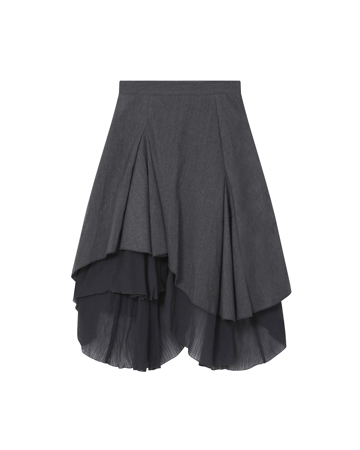 ★ MISEKI SEOUL★ Unbalanced layers midi skirt CHARCOAL MSK MUSINSA | MISEKI SEOUL Unbalanced layered skirt CHARCOAL