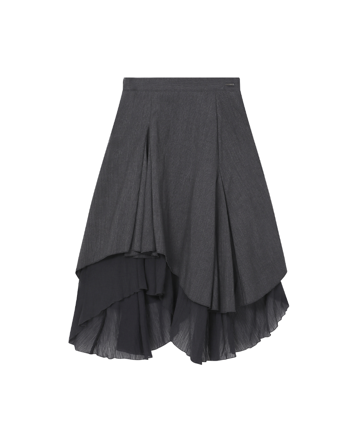 미세키서울(MISEKI SEOUL) Unbalanced layered skirt CHARCOAL