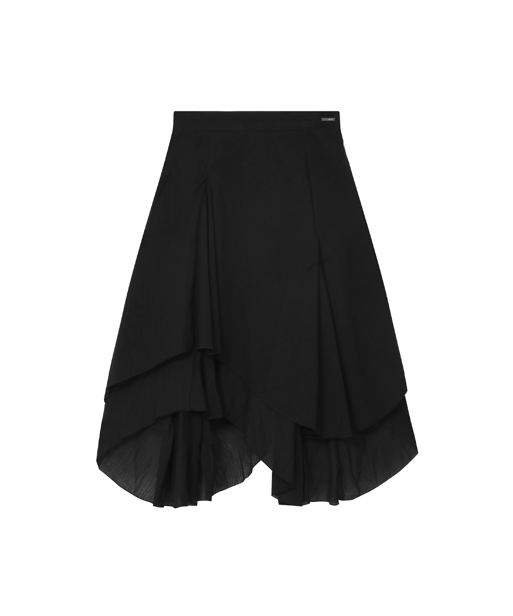 ◆MISEKI SEOUL◆ Unbalanced layers midi skirt BLACK MSK252SK MUSINSA | MISEKI SEOUL Unbalanced layered skirt BLACK