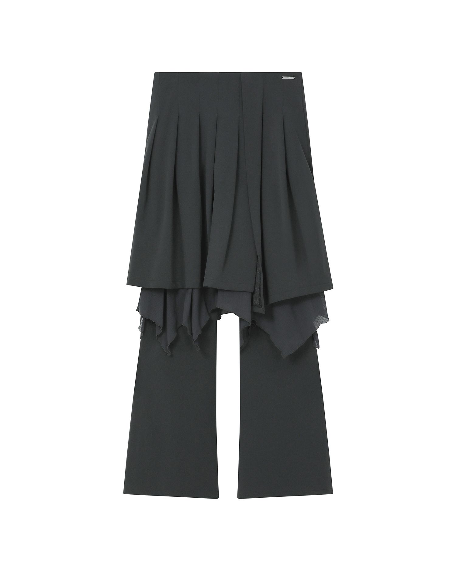★ MISEKI SEOUL★ Draped chiton midi skirt pants SET CHARCO Draped chiton midi skirt pants SET CHARCOAL - Miseki seoul