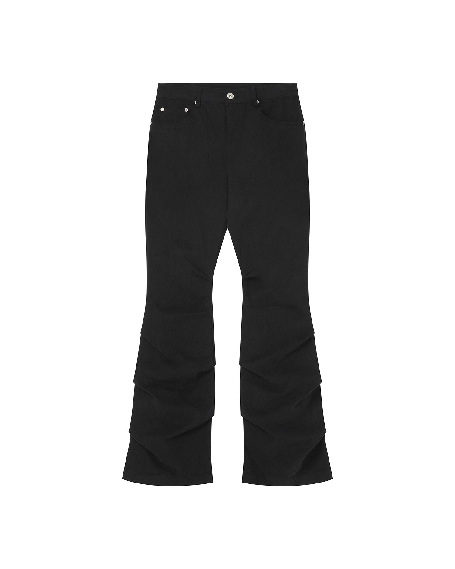 MUSINSA公式 | MISEKI SEOUL Shirring bootscut pants BLACK