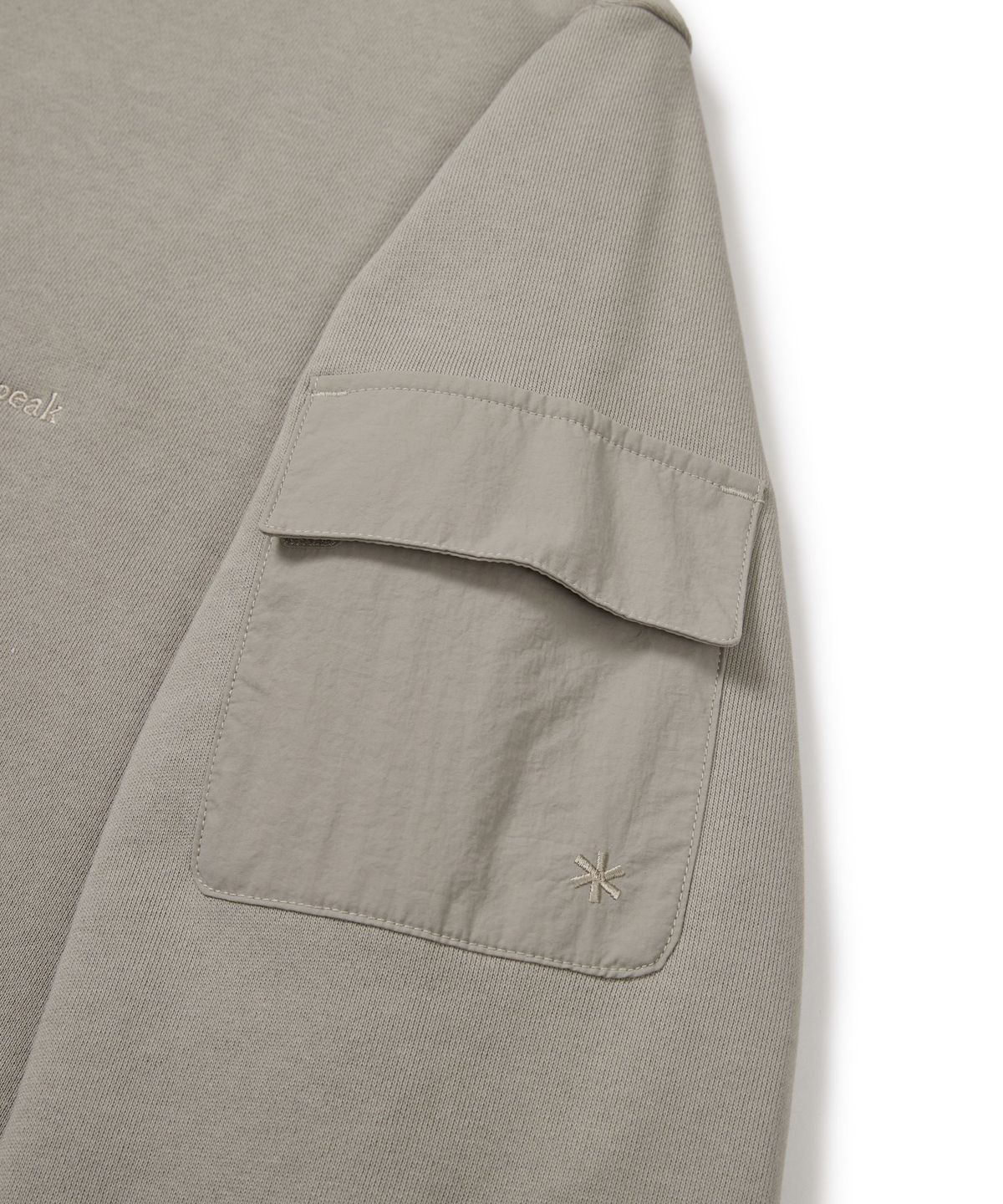 스노우피크 어패럴(SNOWPEAK APPAREL) 랜드 포켓 후드 티셔츠 (S24FMFHD60) Fog Gray