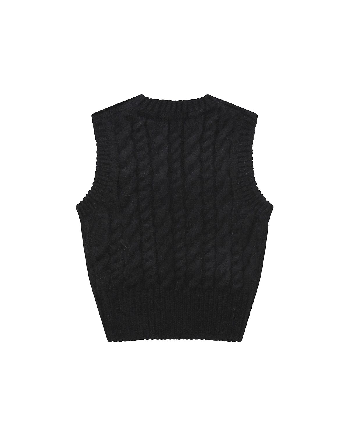 미세키서울(MISEKI SEOUL) Cable knit vest BLACK