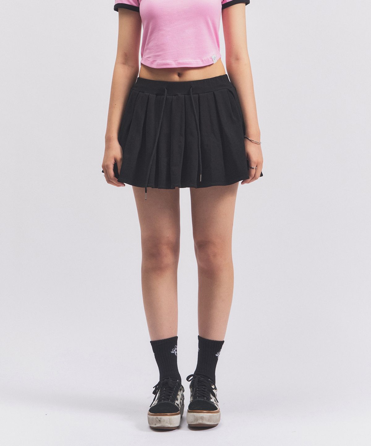 닐라이즈(NEALIZE) Cotton Skirt Pants Black