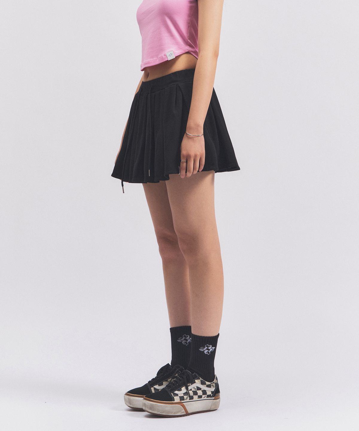 닐라이즈(NEALIZE) Cotton Skirt Pants Black