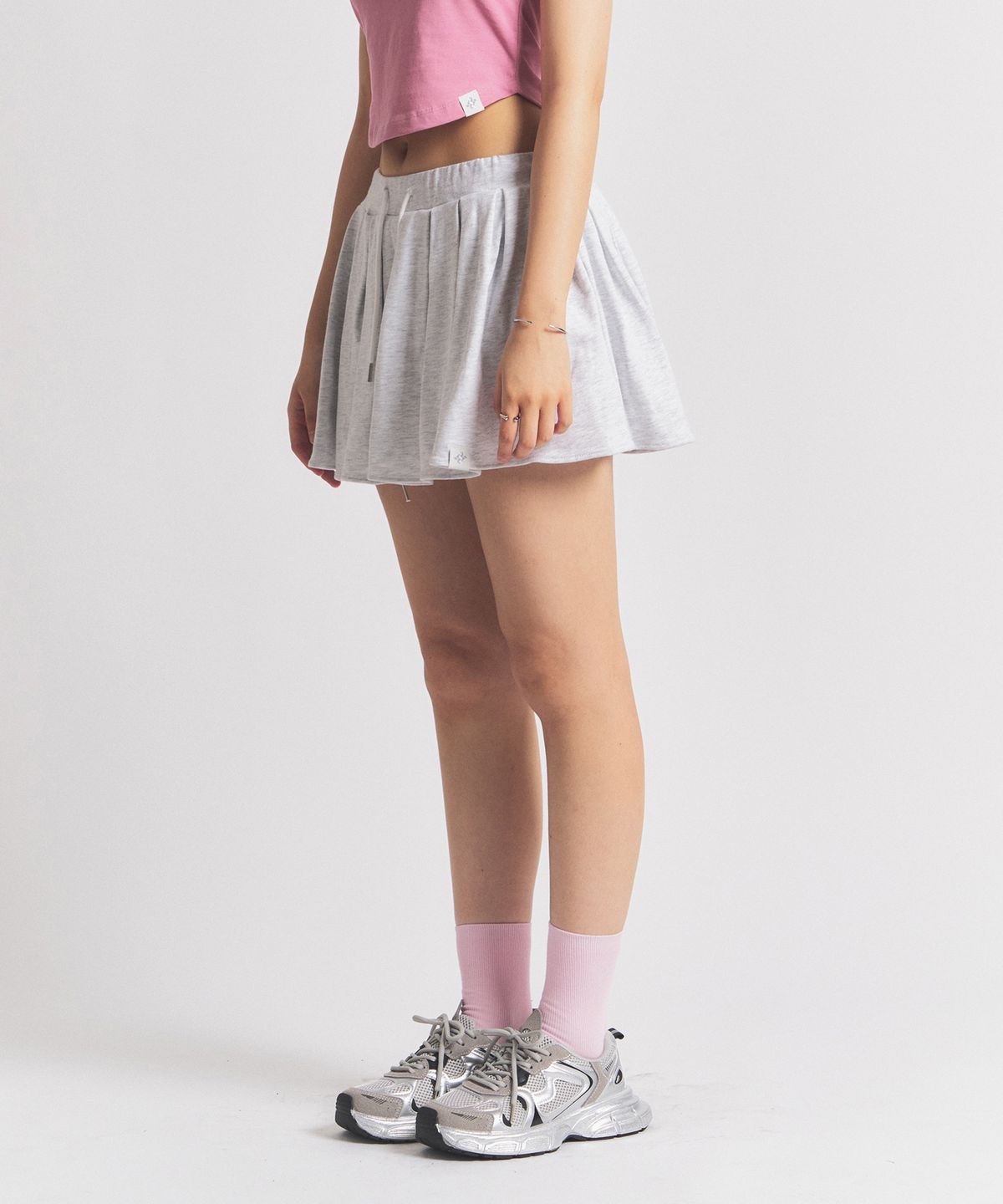 닐라이즈(NEALIZE) Cotton Skirt Pants White Merange