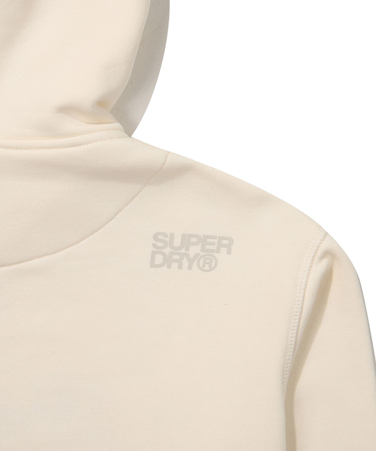 슈퍼드라이(SUPERDRY) 빈티지 로고 투웨이 후드 집업 아이보리