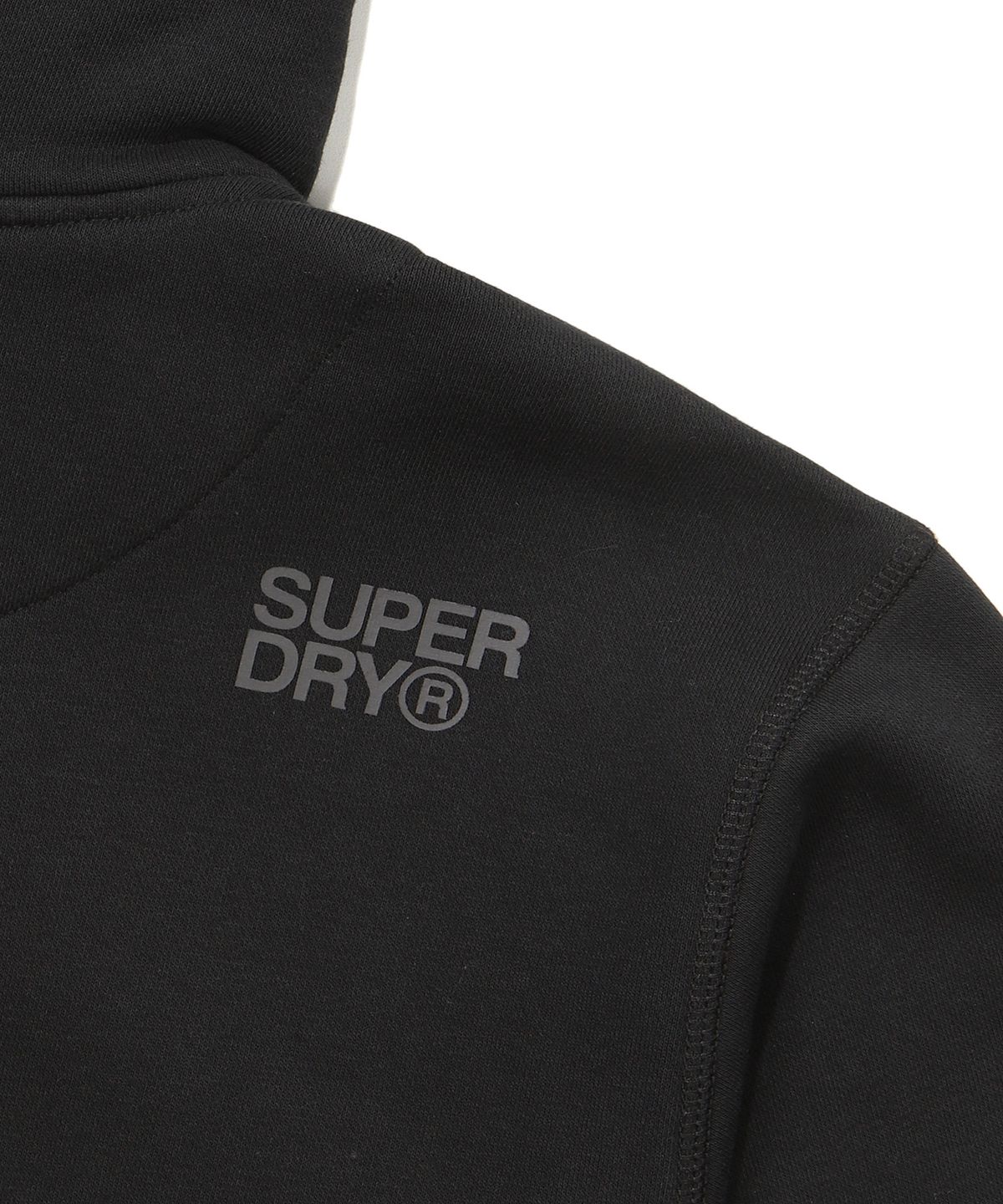 슈퍼드라이(SUPERDRY) 빈티지 로고 투웨이 후드 집업 블랙
