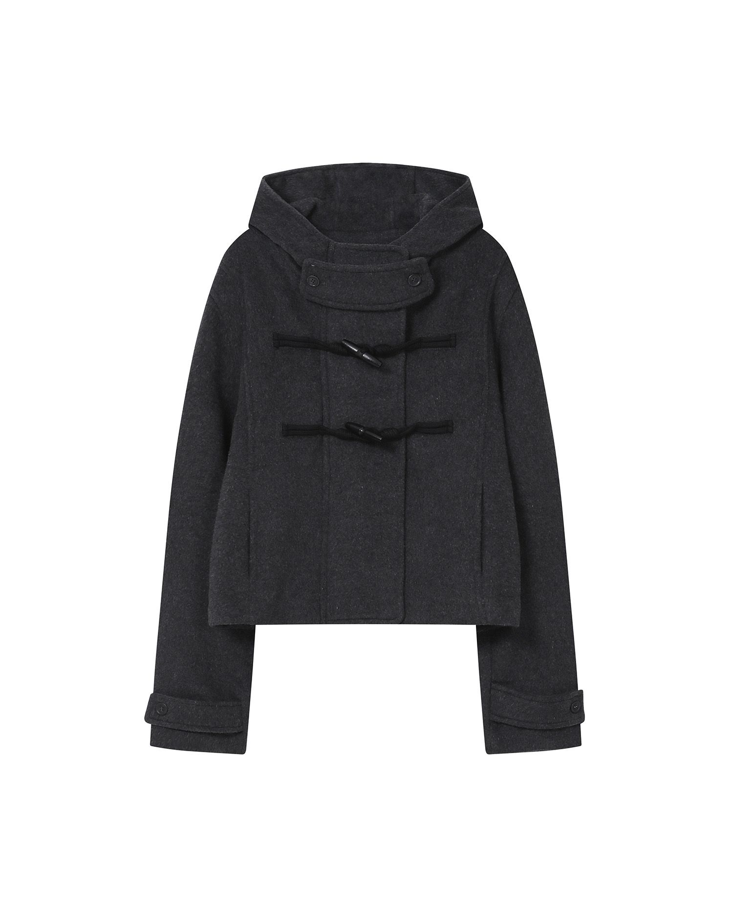 MUSINSA | MISEKI SEOUL Duffle hoodie short coat CHARCOAL