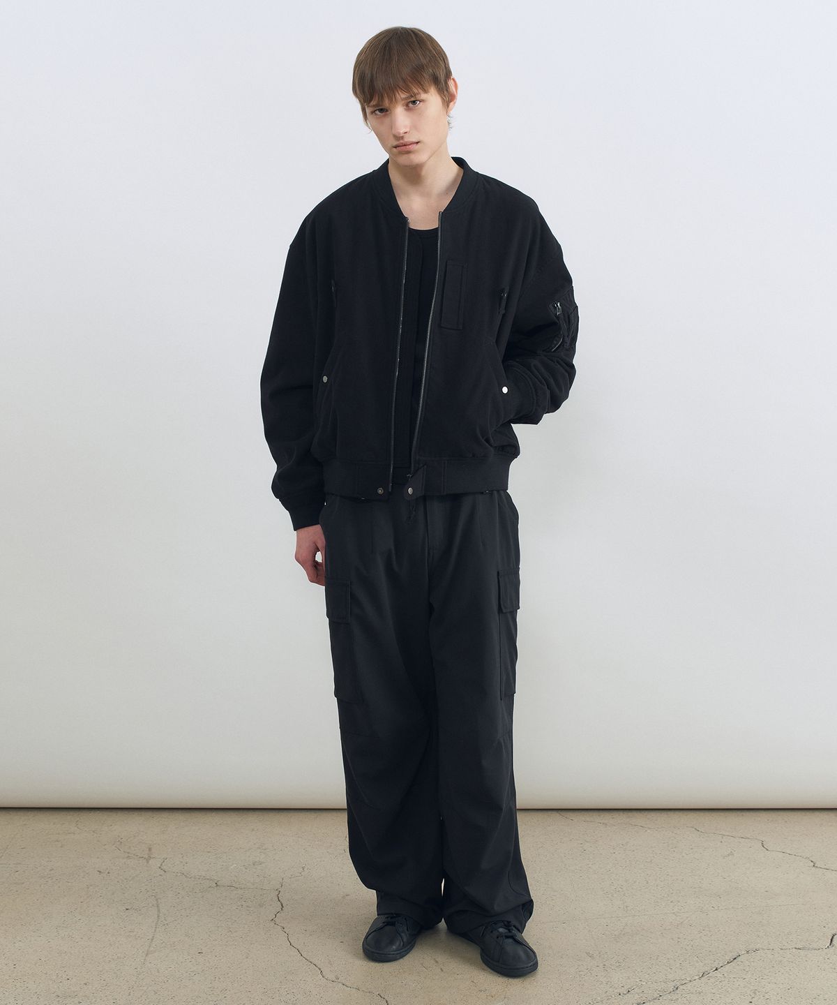 인사일런스(INSILENCE) 워시드 몰스킨 MA-1 WASHED BLACK