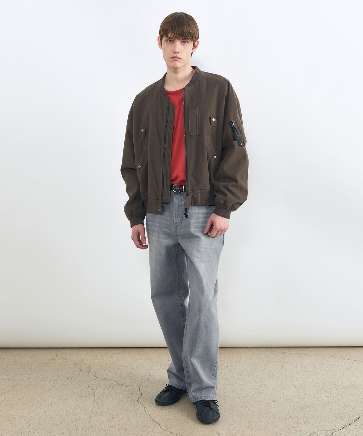 인사일런스(INSILENCE) 워시드 몰스킨 MA-1 KHAKI GREY