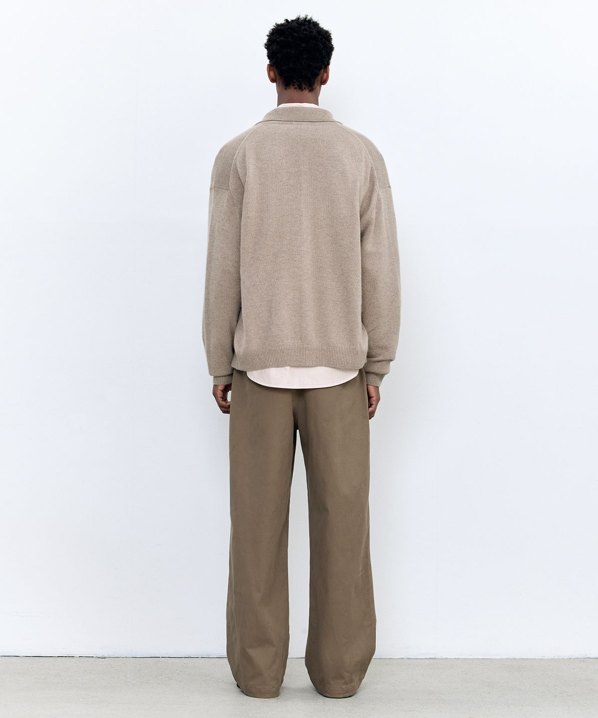 인사일런스(INSILENCE) 앙고라 믹스드 칼라 카디건 LIGHT BROWN