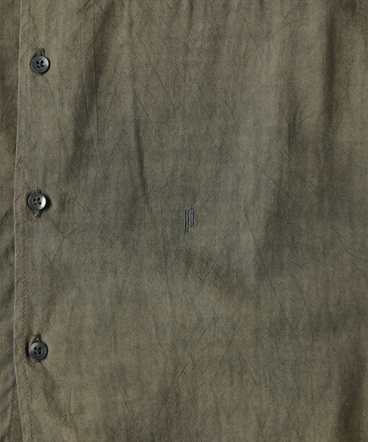 빠니깔레(PANICALE) 카키 릴렉스핏 워싱 포켓 셔츠