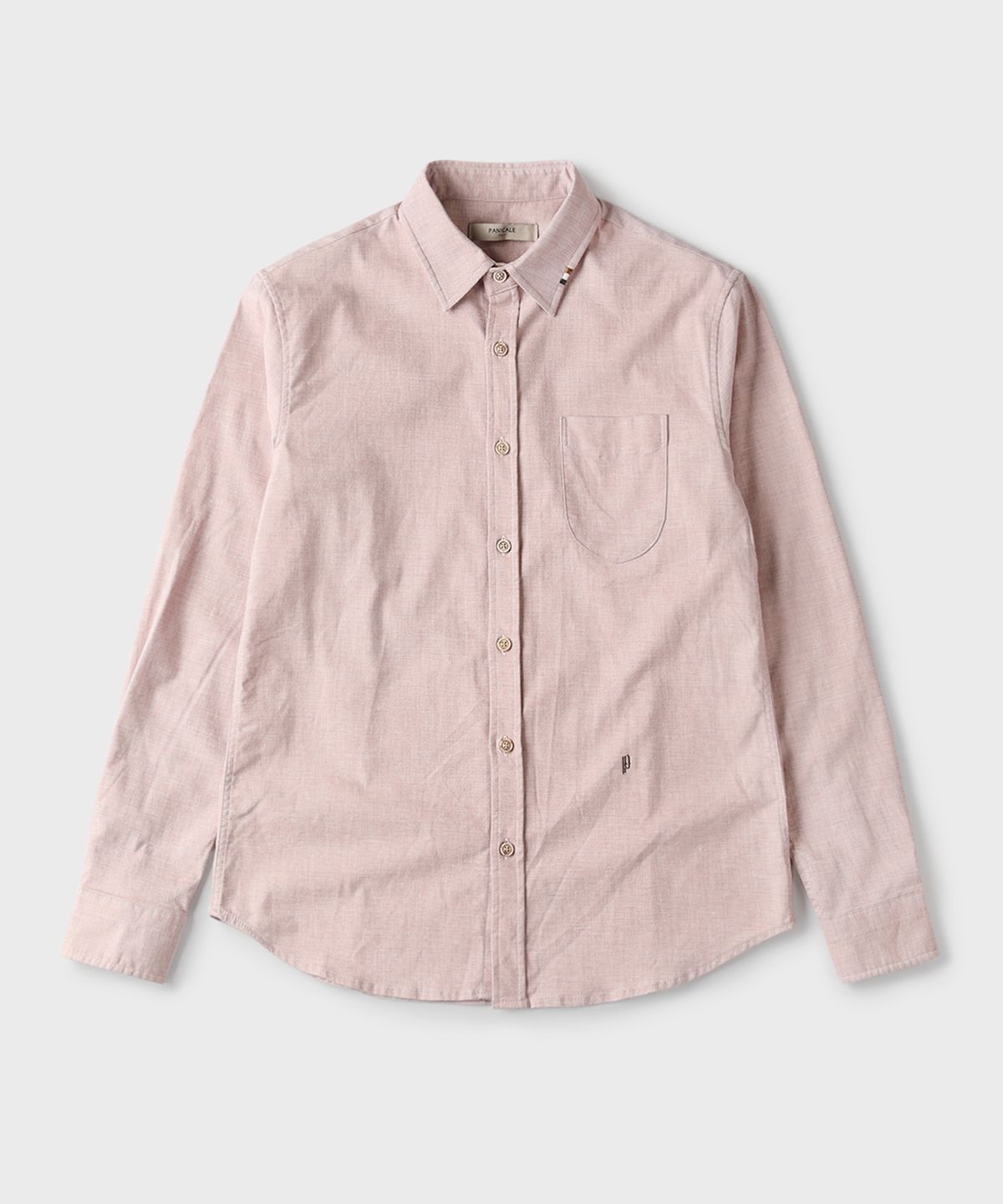 빠니깔레(PANICALE) 레드 텍스처 코튼 포켓 셔츠