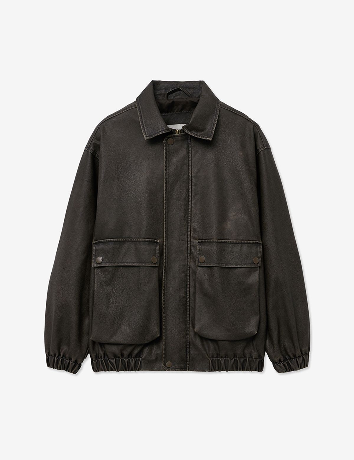 레이디 볼륨(LADY VOLUME) 9165 VINTAGE COATING LEATHER JACKET_BROWN