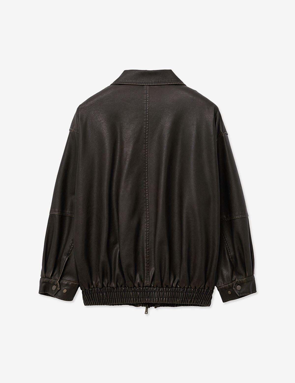 레이디 볼륨(LADY VOLUME) 9163 VINTAGE COATING LEATHER JACKET_BROWN
