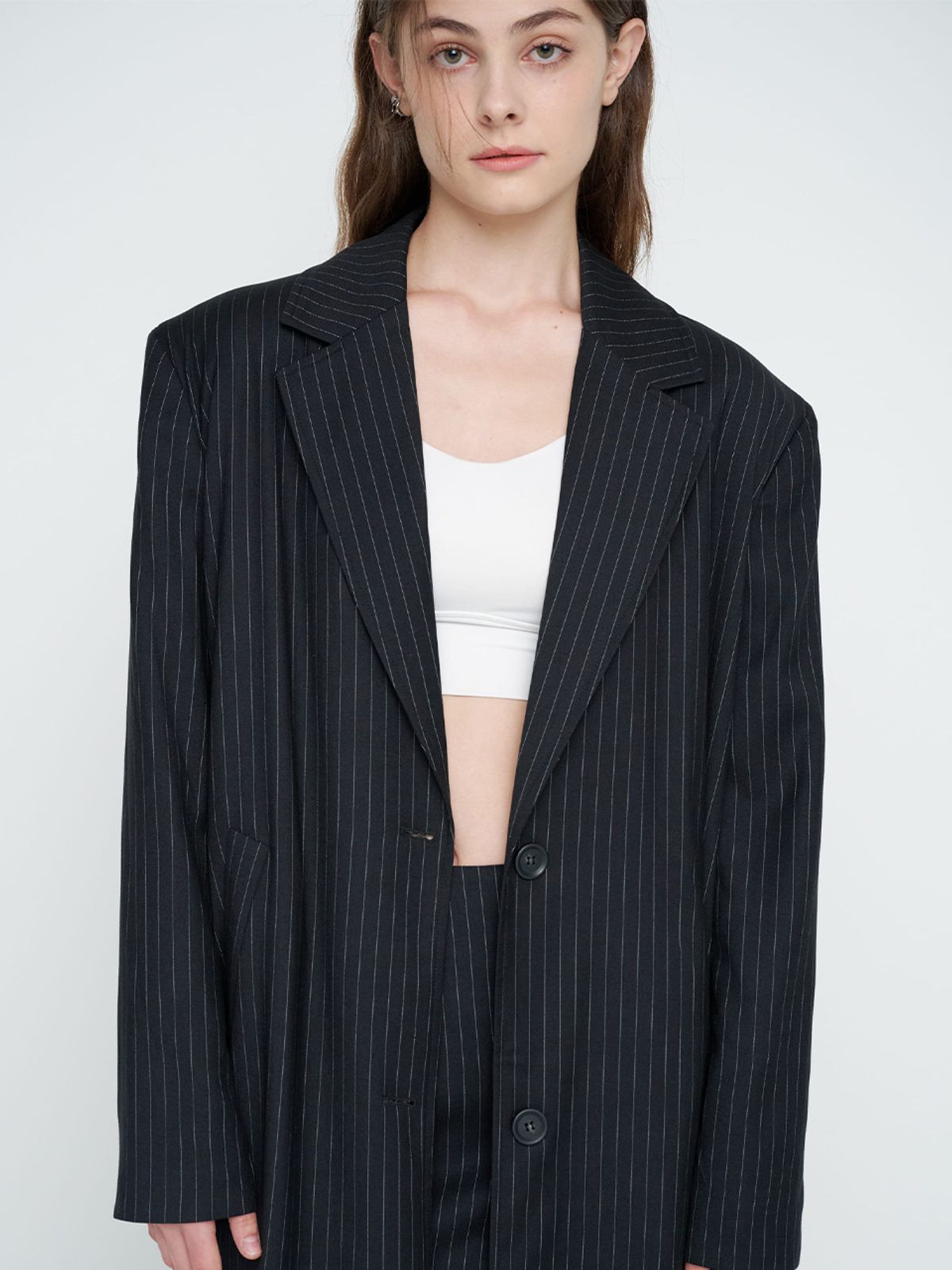 모이페어(MOIFAIRE) STRIPED MAXI SKIRT / BLACK