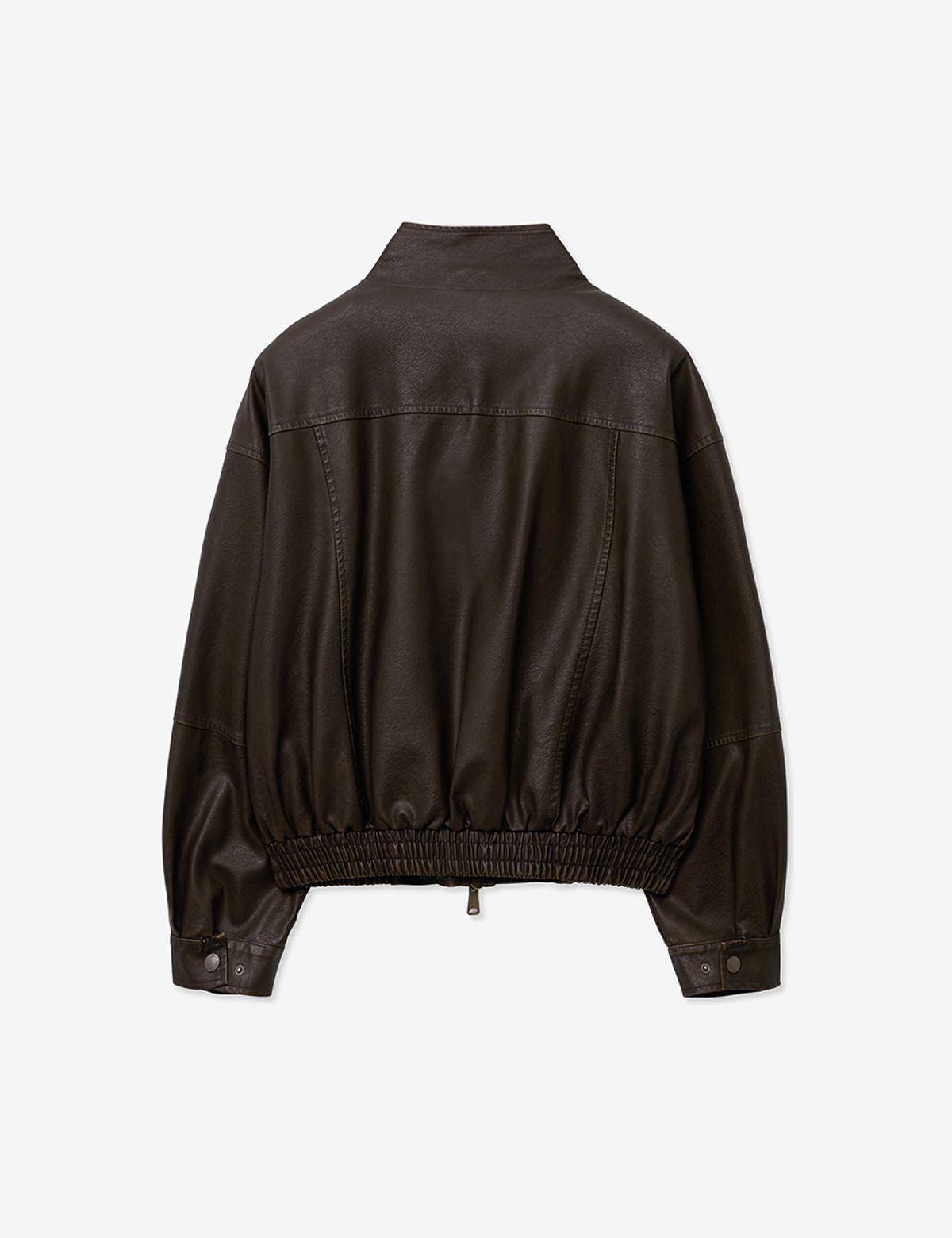 레이디 볼륨(LADY VOLUME) 9164 VINTAGE COATING LEATHER JUMPER_BROWN