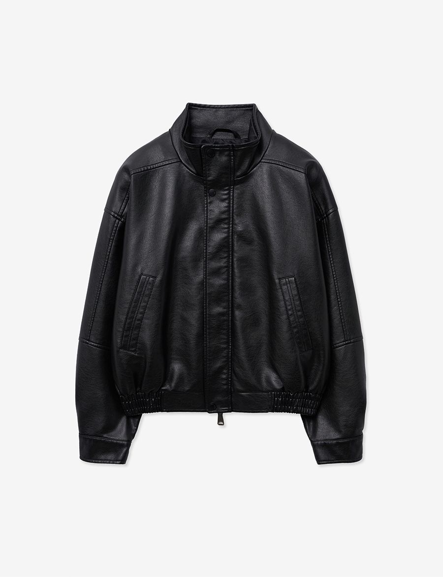 MUSINSA公式 | LADY VOLUME 9173 NATURAL WASHED HIGH-NECK LEATHER