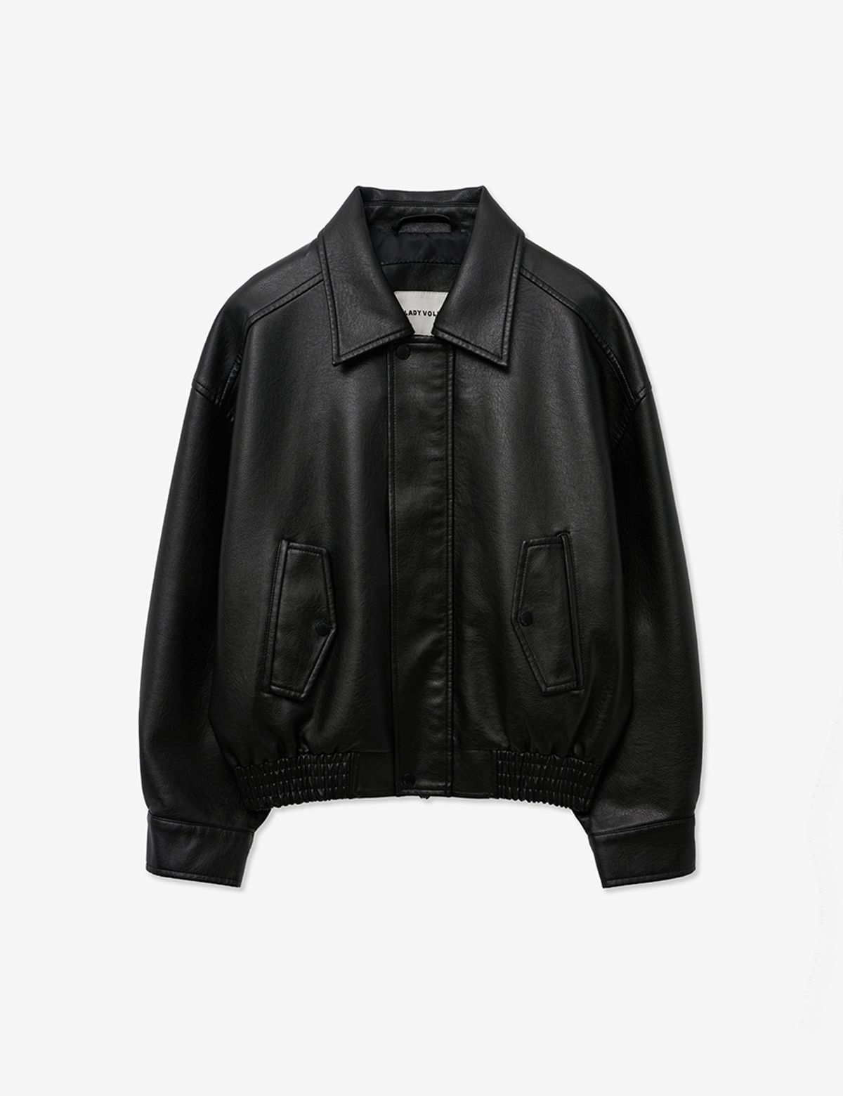 레이디 볼륨(LADY VOLUME) 9172 NATURAL WASHED LEATHER JACKET_BLACK