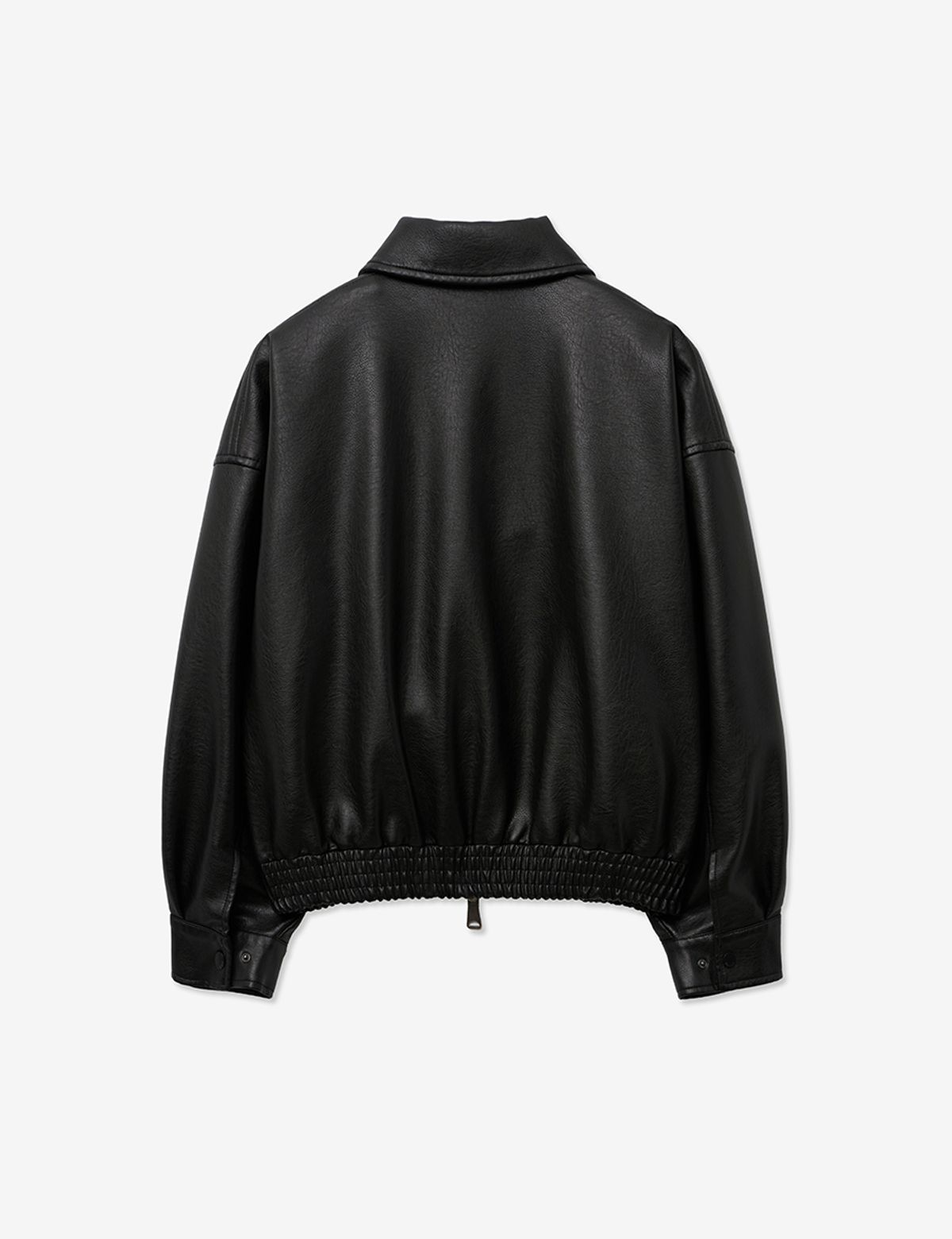 레이디 볼륨(LADY VOLUME) 9172 NATURAL WASHED LEATHER JACKET_BLACK