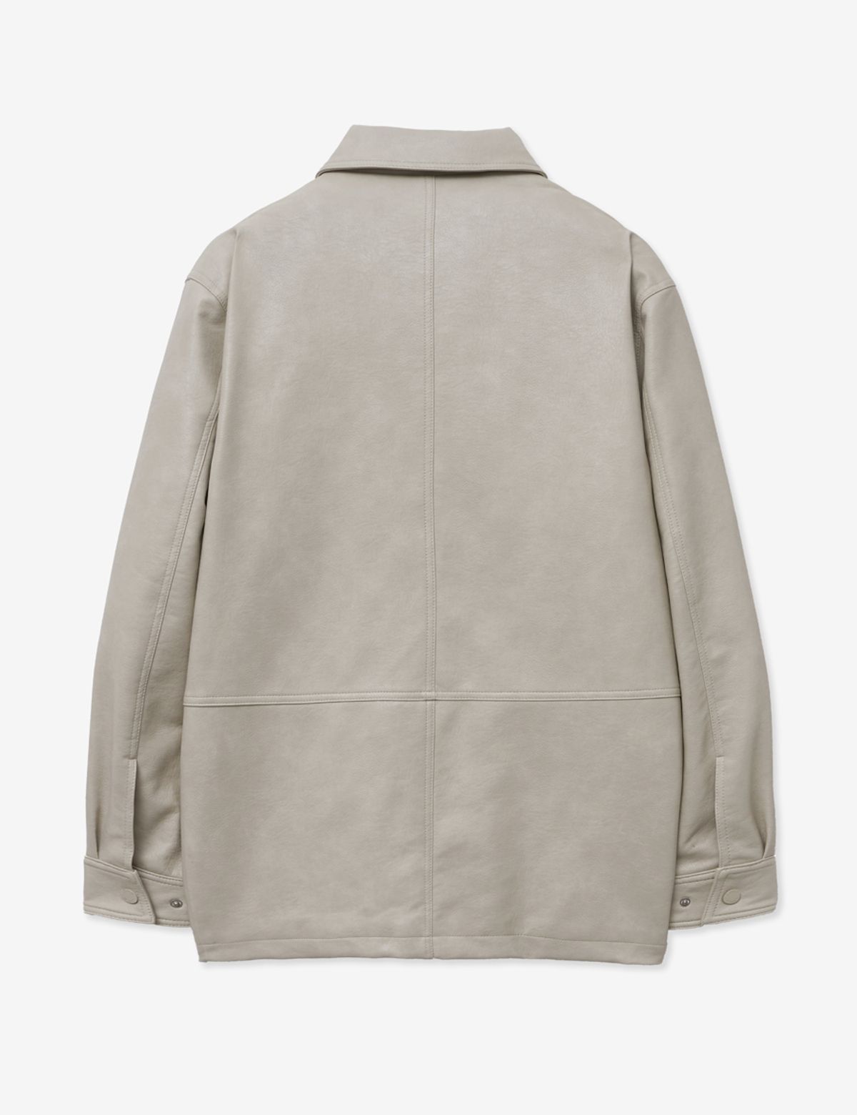 레이디 볼륨(LADY VOLUME) OVER-FIT LEATHER PADDING PARKA_CREAM