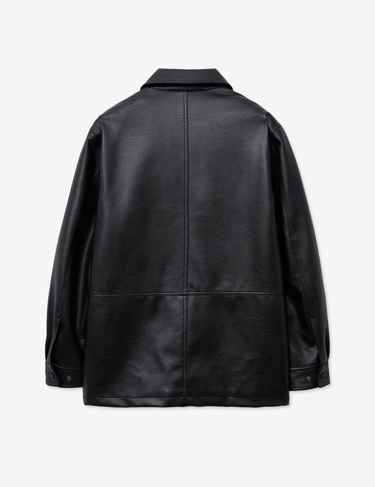 레이디 볼륨(LADY VOLUME) OVER-FIT LEATHER PADDING PARKA_BLACK