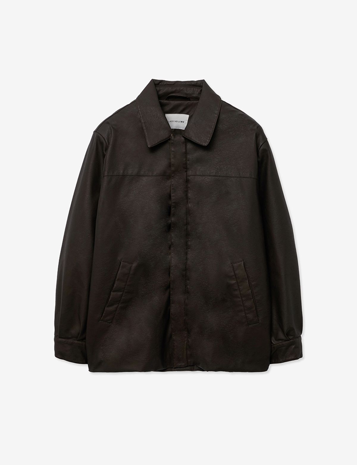 레이디 볼륨(LADY VOLUME) VINTAGE WASHED COATING LEATHER PADDING_BROWN