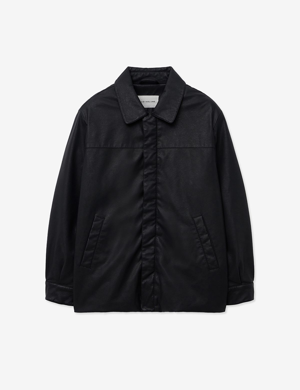 레이디 볼륨(LADY VOLUME) VINTAGE WASHED COATING LEATHER PADDING_BLACK