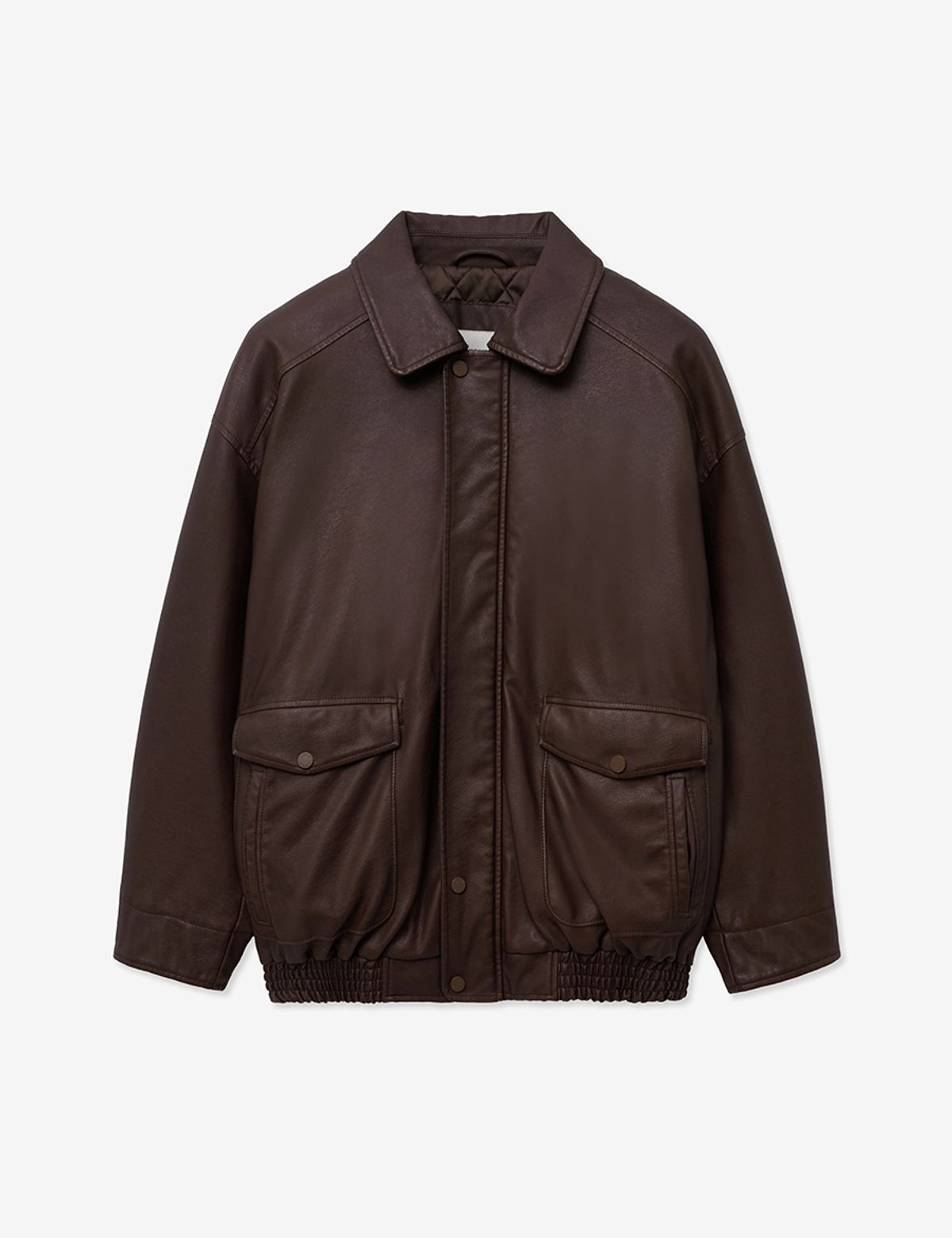 레이디 볼륨(LADY VOLUME) VINTAGE WASHED LEATHER PADDING PARKA_BROWN