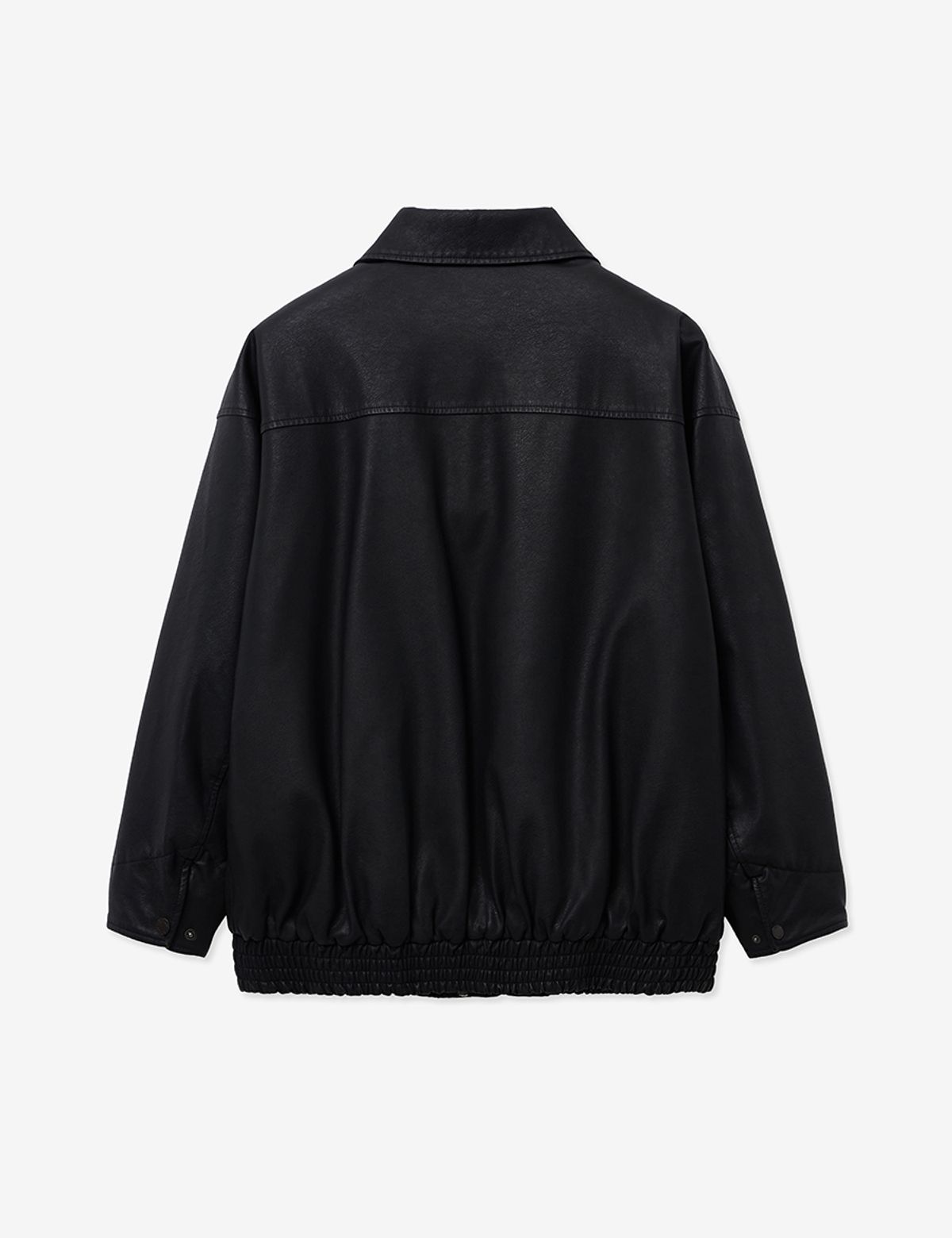 레이디 볼륨(LADY VOLUME) VINTAGE WASHED LEATHER PADDING PARKA_BLACK