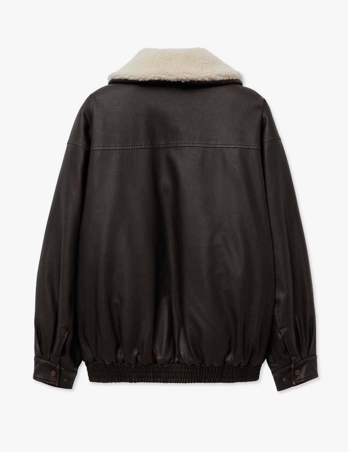 레이디 볼륨(LADY VOLUME) SHEARING SIGNATURE VINTAGE COATING LEATHER PADDING_BROWN