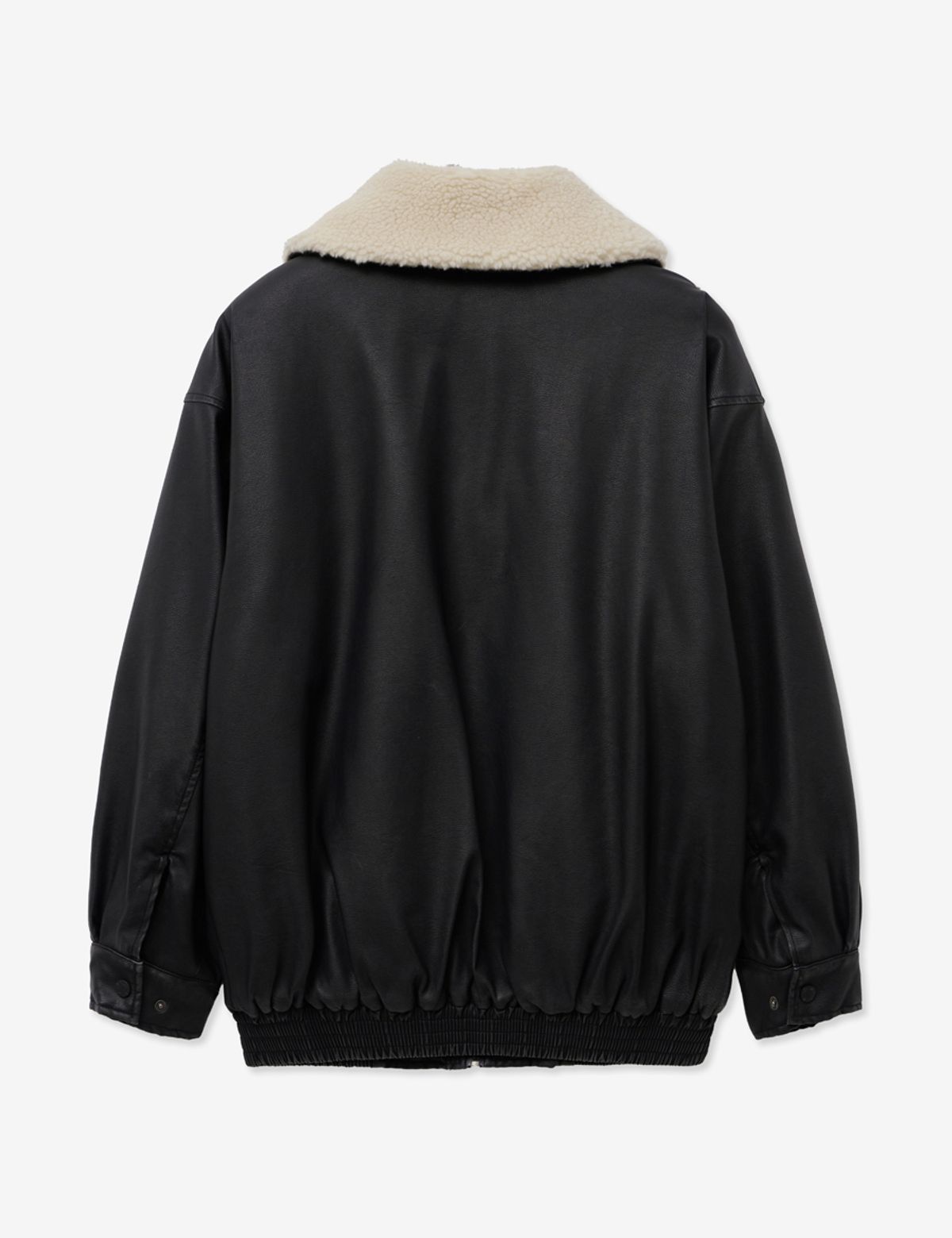 레이디 볼륨(LADY VOLUME) SHEARING SIGNATURE VINTAGE COATING LEATHER PADDING_BLACK