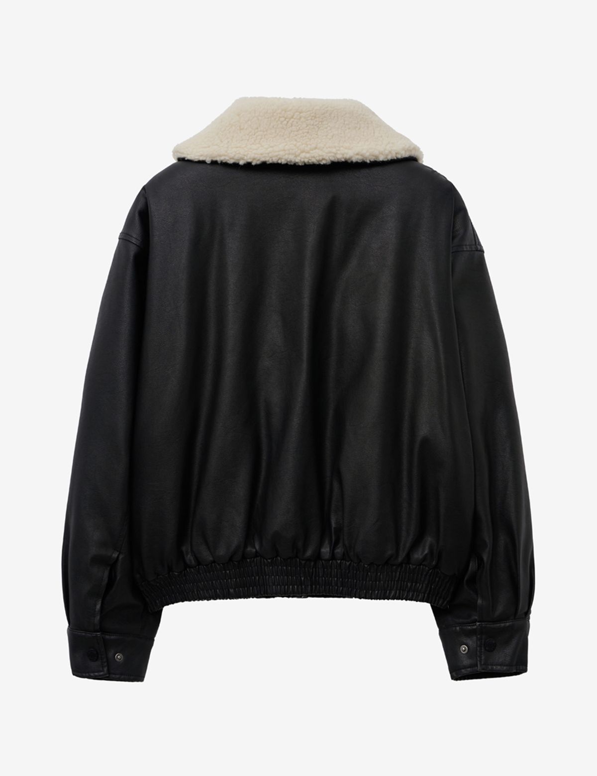 레이디 볼륨(LADY VOLUME) SHEARING VINTAGE WASHED LEATHER PADDING_BLACK