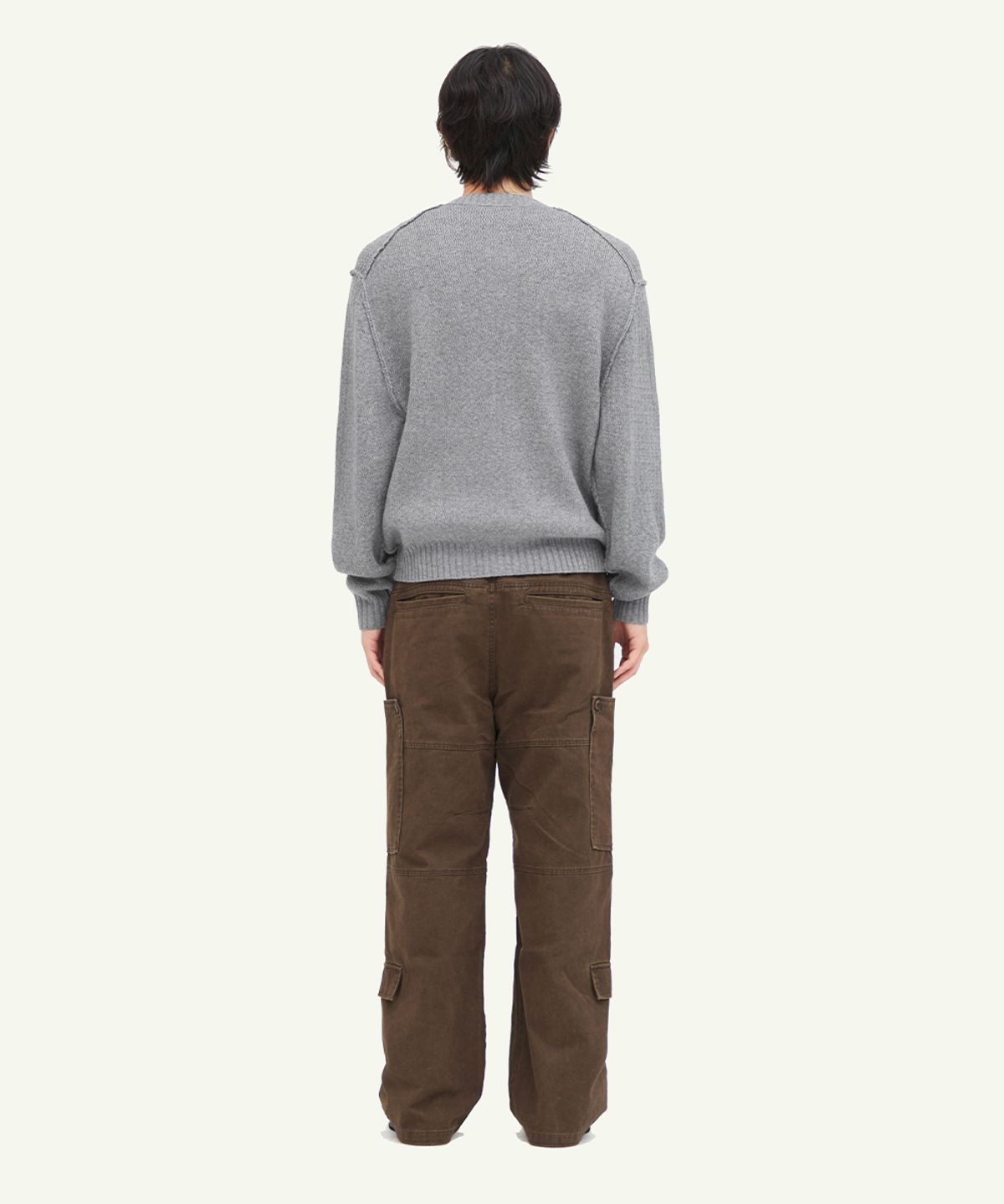 인템포무드(INTEMPOMOOD) 코티지 라운드 넥 카디건_그레이